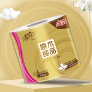 清风 卷纸原木金装 140克27卷4层*3件