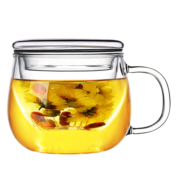 富光花茶杯 耐热透明茶杯 带过滤内胆茶水分离杯 办公室玻璃杯子水杯