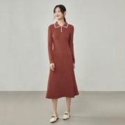 31日20点：范思蓝恩 撞色polo领针织连衣裙 213266