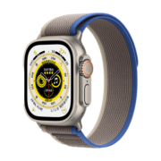 Apple Watch Ultra 智能手表GPS+蜂窝款 49毫米钛金属表壳蓝配灰色野径回环式表带M/L eSIM健康手表MQFF3CH/A