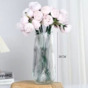 概率券:  玻璃花瓶 北欧创意简约  20cm 水波纹花瓶