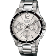卡西欧（CASIO）男士经典防水石英腕表 商务休闲钢带男表 MTP-1374D-7AVDF