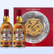 芝华士（Chivas Regal）12年 苏格兰调和型 威士忌 500ml*2瓶 礼盒装+赠芝华士12年小酒50ml+芝华士高杯*2