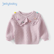 JELLYBABY 女童套头翻领毛衣 紫色 90