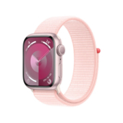Apple Watch Series 9 智能手表GPS款41毫米粉色铝金属表壳 亮粉色回环式运动表带 健康手表S9 MR953CH/A