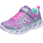 Skechers斯凯奇儿童鞋女童闪灯鞋春秋款运动鞋甜美发光大童休闲鞋302145L 薰衣草色/浅绿色/LVAQ 32