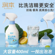 RUNBEN 润本 婴儿奶瓶果蔬清洗液泡泡型宝宝水杯壶玩具清洁剂去污垢400ml