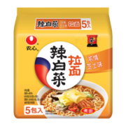 农心 辣白菜浓情芝士拉面 方便面 袋面速食零食品 五连包 120g*5包