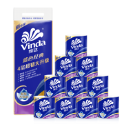 PLUS会员、概率券：维达（Vinda）卷纸 蓝色经典160克10卷 4层加厚