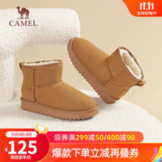 CAMEL 骆驼 雪地靴女冬季新款加绒保暖加厚棉鞋休闲短靴子 L23W275157驼色 3