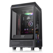 Tt（Thermaltake）The Tower 100 黑色 国际版 Mini机箱水冷电脑主机（ITX主板/三面玻璃/全景视觉/海景房）