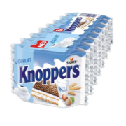 knoppers德国进口威化饼牛奶榛子巧克力夹心网红饼干休闲零食 酸奶味8*25g*5件
