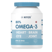 NYO3诺威佳80%深海鱼油软胶囊 RTG型80%高浓缩 含EPA DHA omega-3 学生中老年成人 海外进口