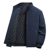 SOAH 秋冬新款夹克男外套加棉加厚保暖立领上衣服休闲 2208蓝色 M