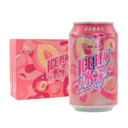 冰峰（ICEPEAK）白桃味汽水陕西特产碳酸饮料330ml*24罐整箱装