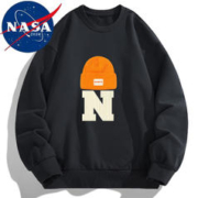 NASADKGM 卫衣男秋冬季潮流新款情侣装圆领长袖t恤印花情侣打底衫 WY197黑色 XL