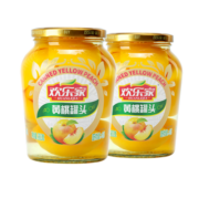 欢乐家 黄桃罐头900gX2瓶 新鲜水果果肉糖水罐头 大瓶玻璃瓶装 休闲零食 黄桃罐头900gX2瓶