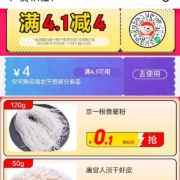 微信专享、即享好券：京东 满4.1-4元 南北干货优惠券
