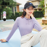 森马 长袖T恤女小高领德绒打底衫