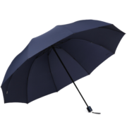 天堂伞 超大76cm*10骨加固碰击布三折晴雨伞33212E碰藏青色