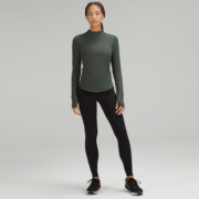 lululemon 丨Rulu™ Running 女士长袖半高领衫 *跑步 LW3FYQS 烟熏云杉绿 6