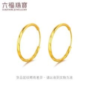 六福珠宝 黄金耳环新款时尚扭纹足金耳饰耳圈女计价L18TBGE0003