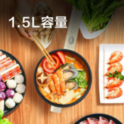 九阳电煮锅多功能学生宿舍小电锅1.5L迷你小功率电煮锅家用煮面锅泡面电火锅G20米白色 白色