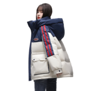 鸭鸭（YAYA）【一衣三穿】冬季新款羽绒服女中长款韩版保暖时尚工装冲锋外套KL 孔雀蓝色 165