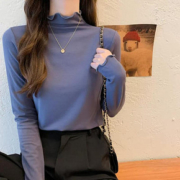 半高领打底衫女黑白色秋冬款百搭