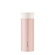 LOCK&LOCK 慕斯旋盖保温杯不锈钢男女士办公商务水杯子 慕斯粉色340ML