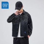 JEANSWEST 真维斯 碎花衬衫式休闲夹克男宽松美式复古潮流大码秋季灯芯绒外套