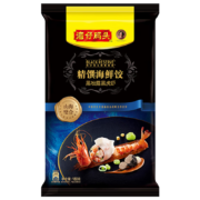 再降价：湾仔码头 黑缎甄选海鲜饺子 黑松露黑虎虾速冻水饺180g 9只*6件