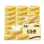 C&S 洁柔 金尊倍柔抽纸 3层100抽24包