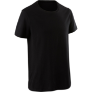 迪卡侬（DECATHLON） 运动t恤男纯色圆领打底棉秋跑步健身短袖GYPML Sportee 100 黑色 M