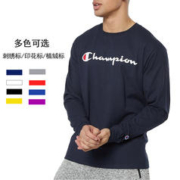 Champion 长袖T恤男女冠军刺绣字母Logo情侣款圆领打底衫美版集C