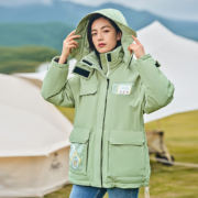 京东百亿补贴：TANBOER 坦博尔 羽绒服女冬时尚潮流保暖宽松外套TW216322 水芹绿