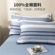 HLA 海澜之家 全棉枕套印花100棉枕芯套枕头套48*74cm一对装