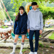 Champion 冠军卫衣纯色经典新款男女情侣袖标长袖连帽衫潮美版