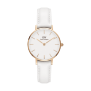 丹尼尔惠灵顿（DanielWellington）DW女表金边白色皮质表带28mm白盘欧美简约风生日礼物DW00100249