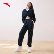 ANTA 安踏 灵动裤 | 加绒束脚裤运动长裤女冬季保暖休闲潮流宽松女卫裤