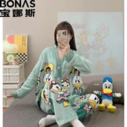BONAS 宝娜斯 女士法兰绒睡衣家居服套装 颜色可选