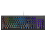 雷柏（Rapoo） V808RGB 机械键盘 有线键盘 游戏键盘 104键RGB背光键盘 原厂Cherry轴 黑色 樱桃红轴