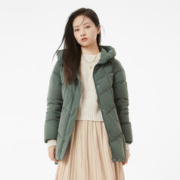 16日10点：雪中飞 女式连帽羽绒服冬季防寒简约精致防风保暖外套女