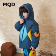 MQD 马骑顿 男童菱形保暖羽绒服 藏蓝