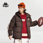 Kappa 卡帕 羽绒服2023新款男女冬连帽户外防寒服撞色短款面包服
