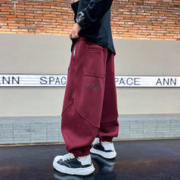 男童秋冬季韩系一体绒休闲运动卫裤2023新款儿童男孩加厚宽松裤子