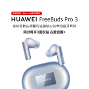 华为（HUAWEI）FreeBuds Pro 3 冰霜银 真无线蓝牙降噪耳机 入耳式动态降噪游戏影音离线查找适用Mate60苹果荣耀