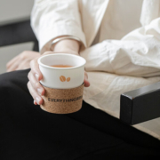 真迹陶瓷半刻茶咖杯白瓷喝水杯单杯软木防烫杯咖啡杯茶杯家用品茗杯 羊脂玉半刻茶咖杯