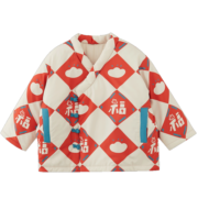 papa社群精推爬爬冬季新款宝宝夹棉新年棉服男童女童保暖 红色 80cm