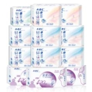 ABC KMS绵柔0.1cm轻透薄日夜组合12包81片 卫生巾套装